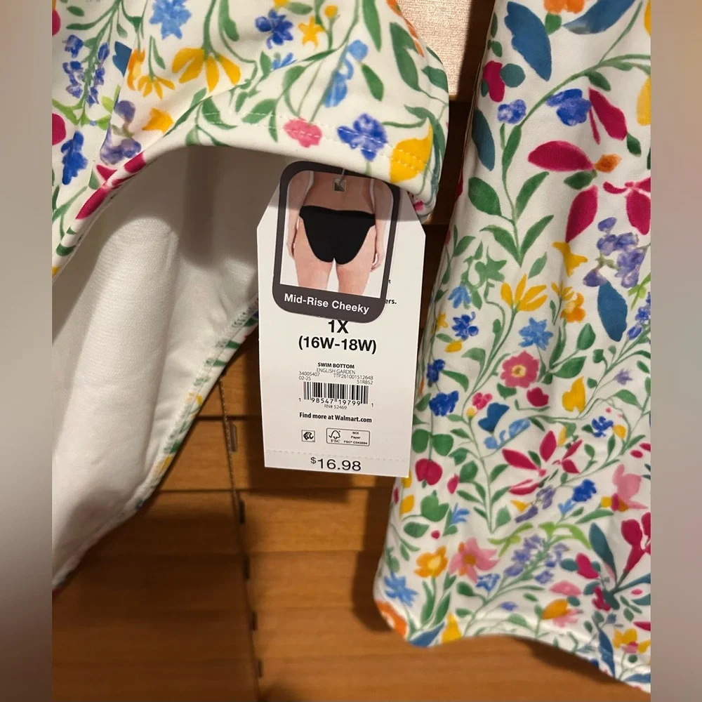 NWT Time and Tru Floral Print Tankini Bathing suit size 16-18 1XL - Picture 4 of 8